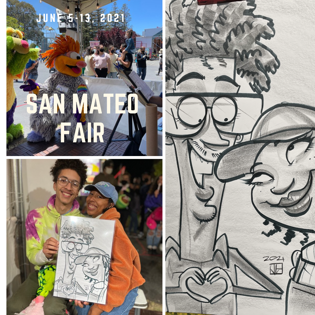The Caricature Entertainment drawing a crowd at the San Mateo County Fair.